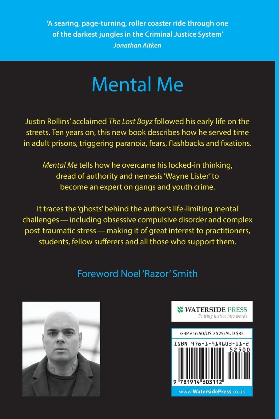 Mental Me: Fears, Flashbacks and Fixations by Justin Rollins -SIGNED Memoir
