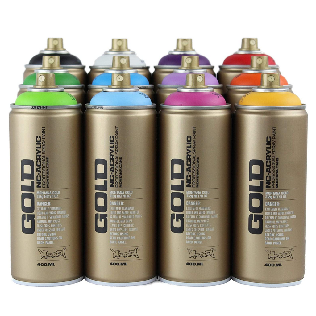 MontanaGOLD Acrylic Spray Paint 400ml Box Set of 6 Fluorescent Colours