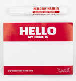 Montana 'Hello My Name Is' RED Stickers -Pack of 100 + Pen